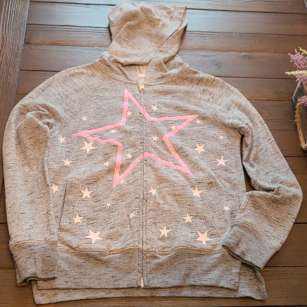 Girls sweater size 12 gray and pink color